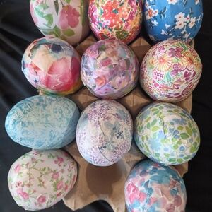 11 Floral Patterned Decorative Egg Collection